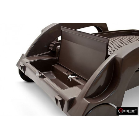 Шезлонг B:rattan MIAMI складной, коричневый