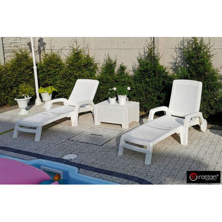 Шезлонг B:rattan MIAMI складной, белый