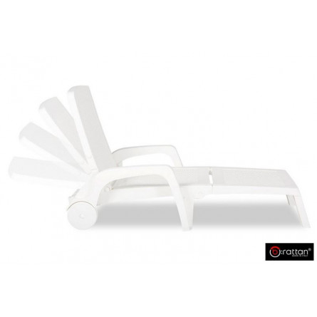 Шезлонг B:rattan MIAMI складной, белый