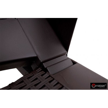 Шезлонг B:rattan NILO стопирующийся, коричневый