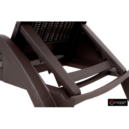 Шезлонг B:rattan NILO стопирующийся, коричневый