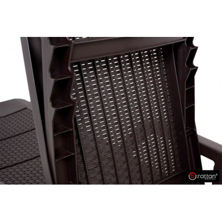 Шезлонг B:rattan NILO стопирующийся, коричневый