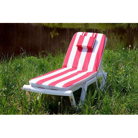 Матрац 710*570/1130*570мм с вертикальной подушкой (бело-красный) Premium