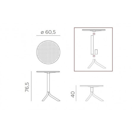 Стол Nardi Step, серый