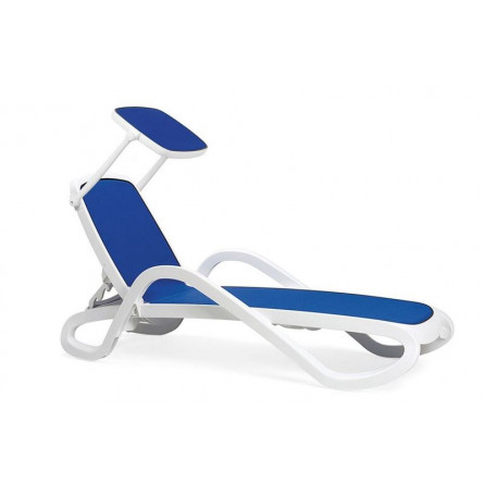 Шезлонг Nardi Alfa с подлокотниками, бело-синий