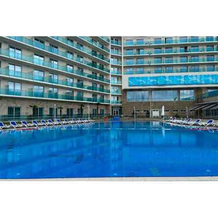 Шезлонг Nardi Alfa с подлокотниками, бело-синий