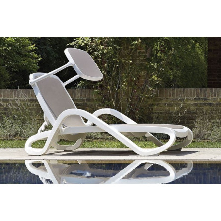 Шезлонг Nardi Alfa с подлокотниками, белый-тортора