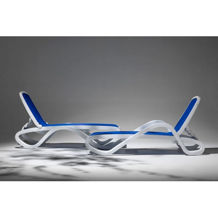 Шезлонг Nardi Omega без подлокотников, бело-синий