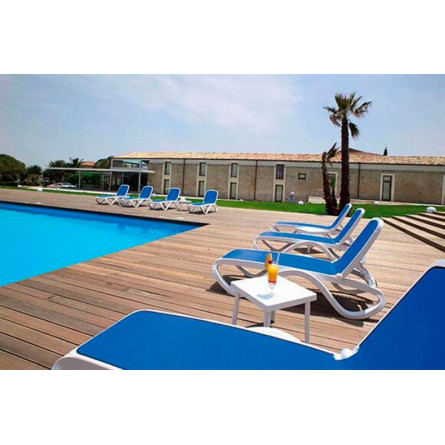 Шезлонг Nardi Omega без подлокотников, бело-синий