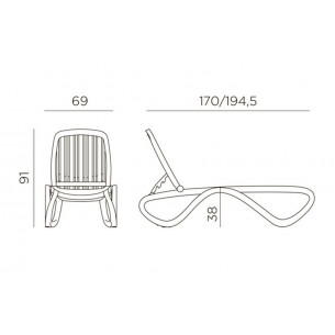 Шезлонг Nardi Tropico без подлокотников, белый