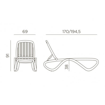 Шезлонг Nardi Tropico без подлокотников, белый