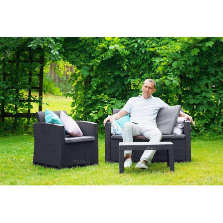 Кресло (2шт.) b:rattan Arizona, антрацит (2 подушки)