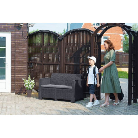 Диван двухместный b:rattan Arizona, антрацит (2-х местная подушка)