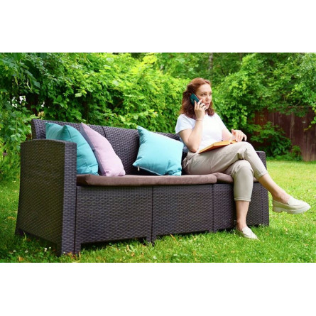 Диван трехместный b:rattan Arizona, венге (3-х местная подушка)