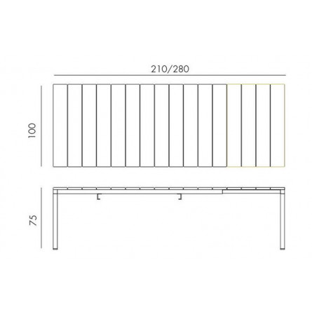 Стол раздвижной Rio 210, тортора