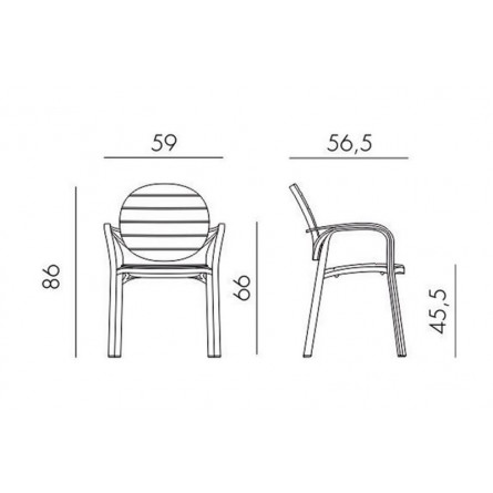 Стул Palma, белый-тортора