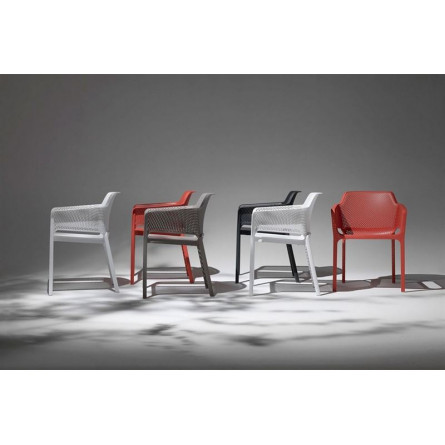 Стул-кресло Net, тортора, с серой подушкой