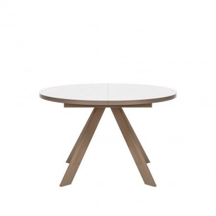 Стол раздвижной Leset Асгард, стекло Капучино/опоры Капучино