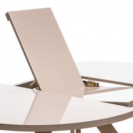 Стол раздвижной Leset Асгард, стекло Капучино/опоры Капучино