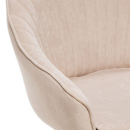 Стул с подлокотниками Leset Вайд, каркас Белый, велюр Бежевый