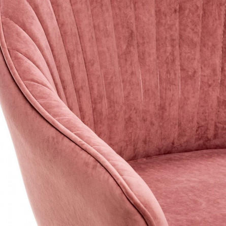 Стул с подлокотниками Leset Вайд, каркас Белый, велюр Персиковый