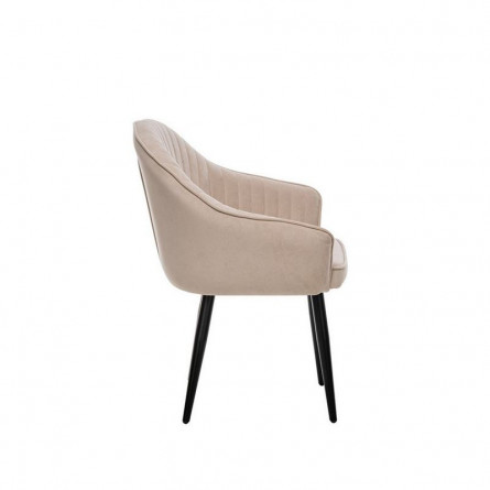 Стул с подлокотниками Leset Вайд, каркас Черный, велюр Бежевый
