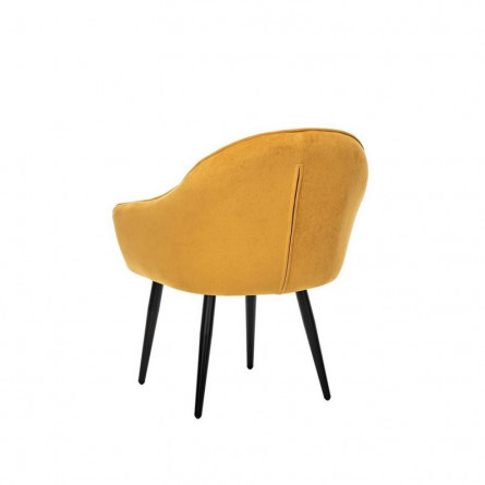 Стул с подлокотниками Leset Вайд, каркас Черный, велюр Горчица