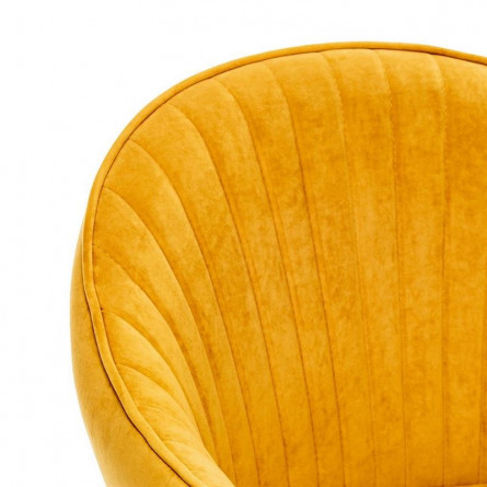 Стул с подлокотниками Leset Вайд, каркас Черный, велюр Горчица