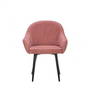 Стул с подлокотниками Leset Вайд, каркас Черный, велюр Персиковый