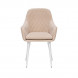 Стул с подлокотниками Leset Слим, каркас Белый, велюр Бежевый