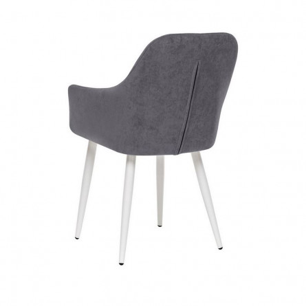 Стул с подлокотниками Leset Слим, каркас Белый, велюр Графит