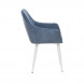 Стул с подлокотниками Leset Слим, каркас Белый, велюр Синий Стул с подлокотниками Leset Слим, каркас Белый, велюр Синий
