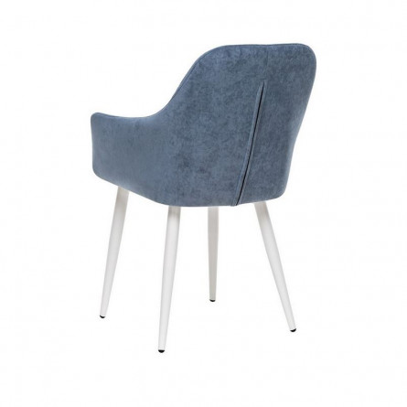 Стул с подлокотниками Leset Слим, каркас Белый, велюр Синий