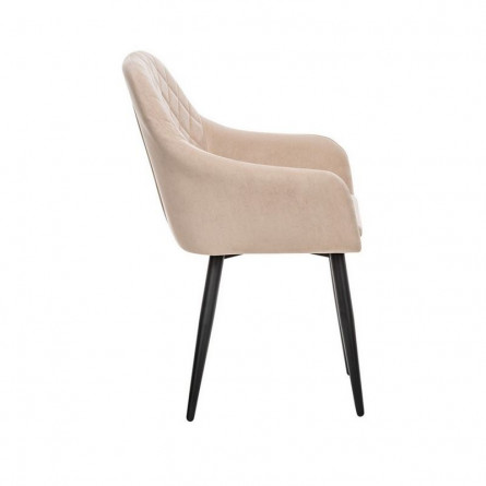 Стул с подлокотниками Leset Слим, каркас Черный, велюр Бежевый