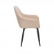 Стул с подлокотниками Leset Слим, каркас Черный, велюр Бежевый Стул с подлокотниками Leset Слим, каркас Черный, велюр Бежевый