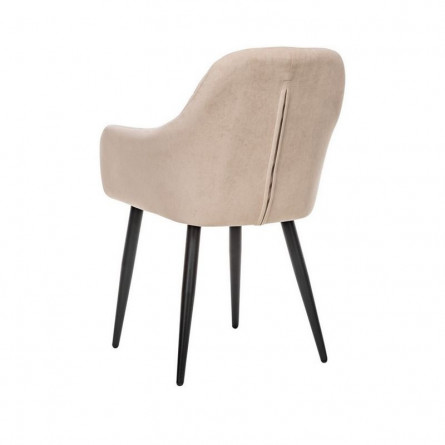 Стул с подлокотниками Leset Слим, каркас Черный, велюр Бежевый