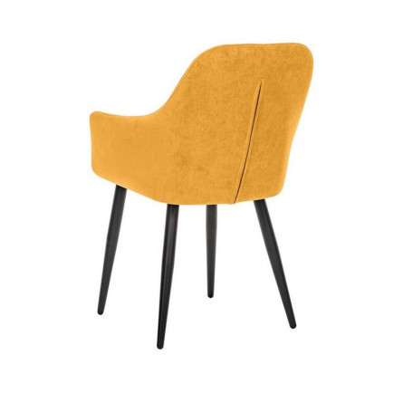 Стул с подлокотниками Leset Слим, каркас Черный, велюр Горчица