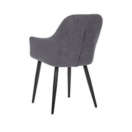 Стул с подлокотниками Leset Слим, каркас Черный, велюр Графит