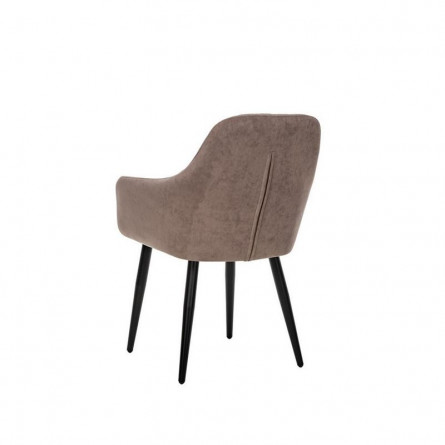 Стул с подлокотниками Leset Слим, каркас Черный, велюр Латте