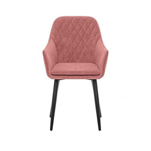 Стул с подлокотниками Leset Слим, каркас Черный, велюр Персиковый