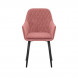 Стул с подлокотниками Leset Слим, каркас Черный, велюр Персиковый