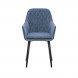 Стул с подлокотниками Leset Слим, каркас Черный, велюр Синий