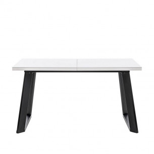 Стол раздвижной Leset Флорес 140, стекло Белое/опоры Черные