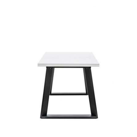 Стол раздвижной Leset Флорес 140, стекло Белое/опоры Черные