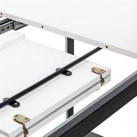 Стол раздвижной Leset Флорес 140, стекло Белое/опоры Черные