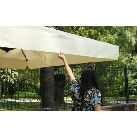 MAESTRO WOOD 300 уличный квадратный зонт с базой