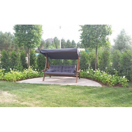 Деревянные качели Lyon с серыми подушками