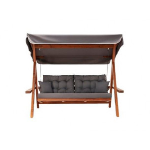 Деревянные качели Lyon с серыми подушками