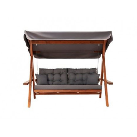 Деревянные качели Lyon с серыми подушками