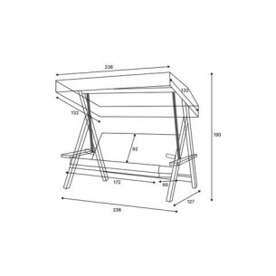 Деревянные качели Lyon с серыми подушками